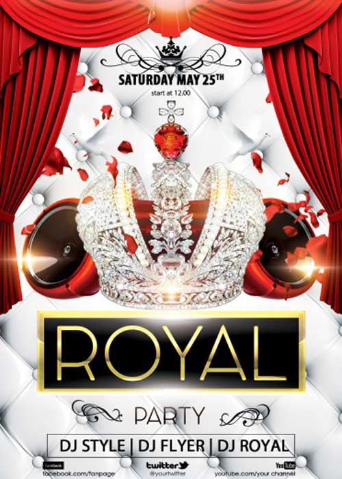Royal party V1 Flyer PSD Template + Facebook Cover