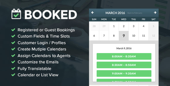 Nulled CodeCanyon - Booked v1.7.7 - Appointment Booking for WordPress