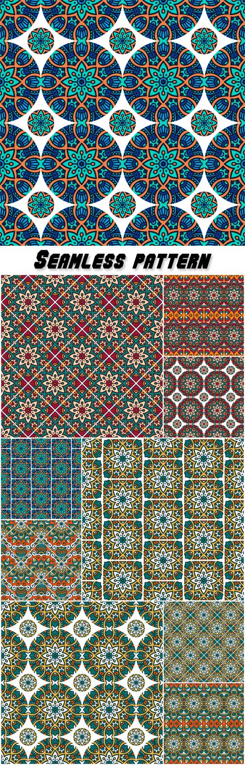 Ethnic vector floral seamless pattern