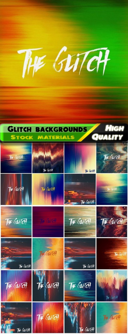 Abstract creative glitch backgrounds - 25 Eps
