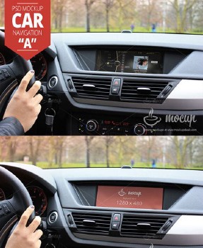 Car Navigation PSD Mockup
