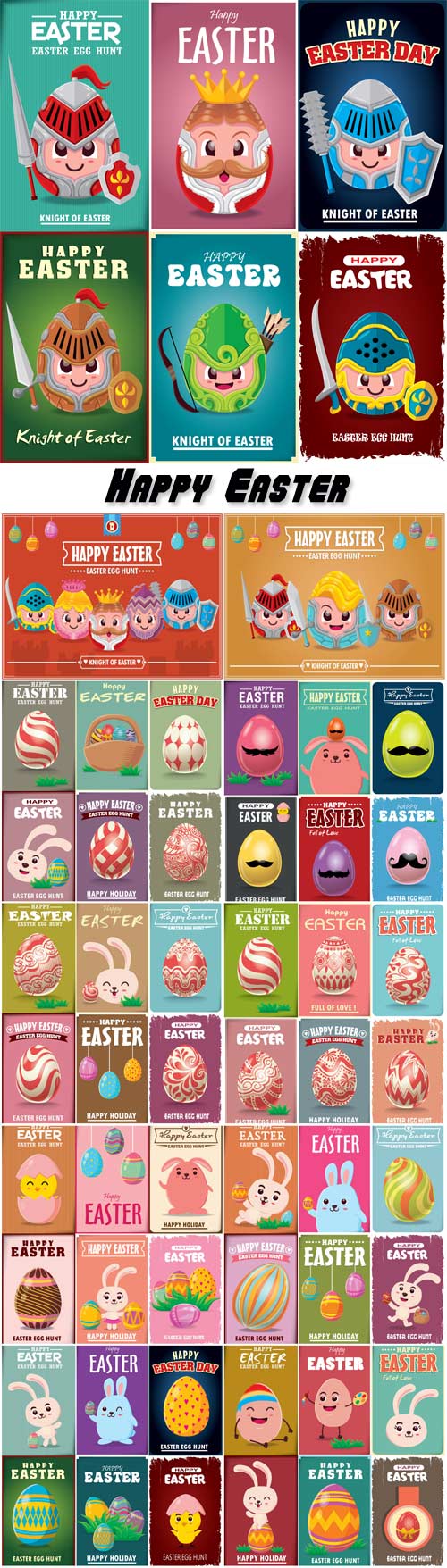 Happy Easter, vintage posters
