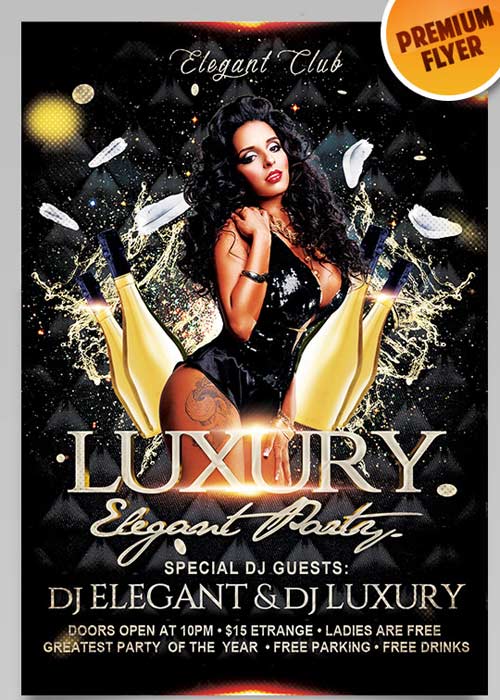 Luxury Elegant Party V2 Flyer PSD Template + Facebook Cover