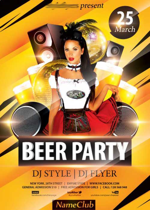 Beer Night V5 PSD Flyer Template with Facebook Cover