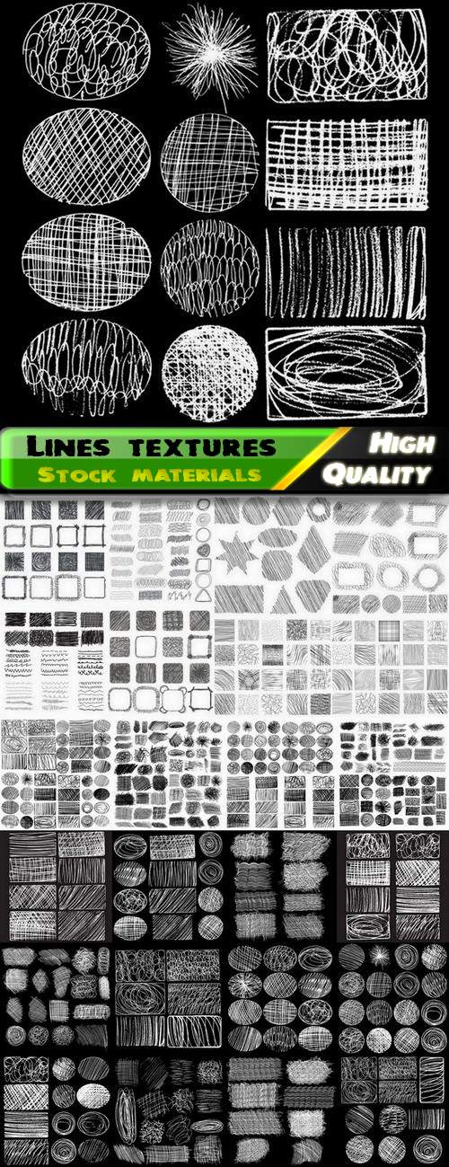 Hand drawn lines texture and background - 25 Eps